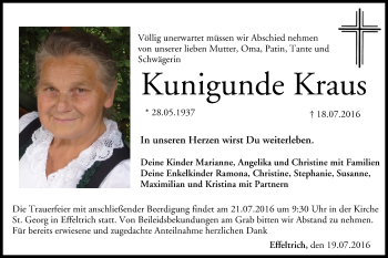 Anzeige von Kunigunde Kraus von MGO