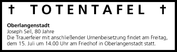 Anzeige von Totentafel vom 14.07.2016 von MGO