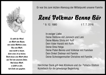 Anzeige von René Volkmar Benno Bär von MGO
