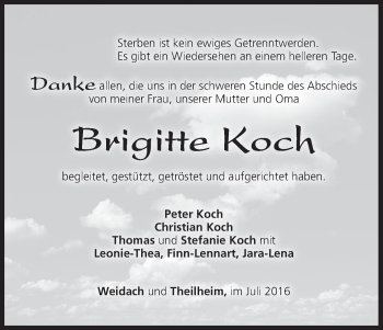 Anzeige von Brigitte Koch von MGO