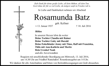 Anzeige von Rosamunda Batz von MGO