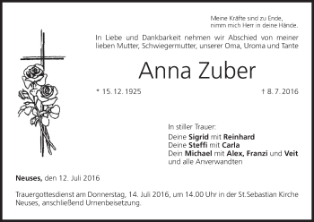 Anzeige von Anna Zuber von MGO
