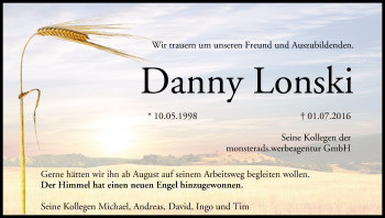 Anzeige von Danny Lonski von MGO