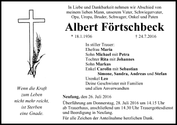 Anzeige von Albert Förtschbeck von MGO