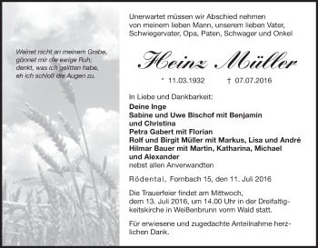 Anzeige von Heinz Müller von MGO
