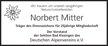 Anzeige von Norbert Mitter von MGO