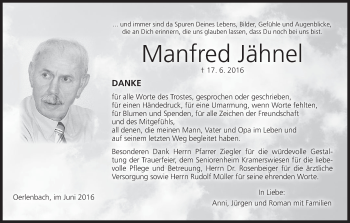 Anzeige von Manfred Jähnel von MGO