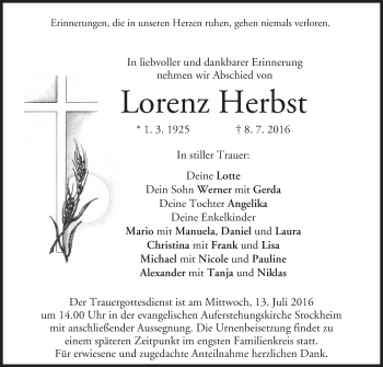 Anzeige von Lorenz Herbst von MGO