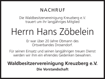 Anzeige von Hans Zöbelein von MGO