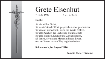 Anzeige von Grete Eisenhut von MGO