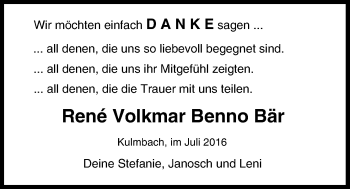 Anzeige von Rend Volkmar Benno Bär von MGO