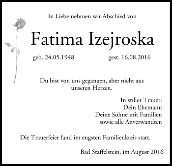 Anzeige von Fatima Izejroska von MGO