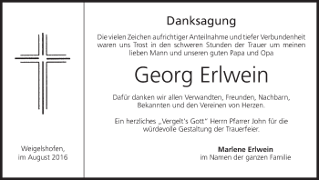 Anzeige von Georg Erlwein von MGO