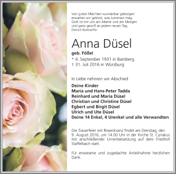 Anzeige von Anna Düsel von MGO