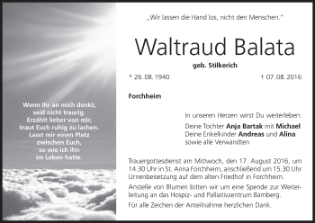 Anzeige von Waltraud Balata von MGO