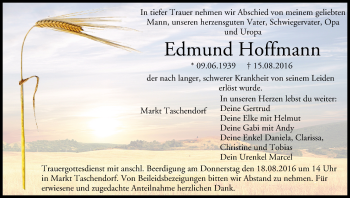 Anzeige von Edmund Hoffmann von MGO
