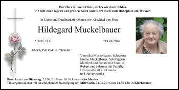 Anzeige von Hildegard Muckelbauer von MGO