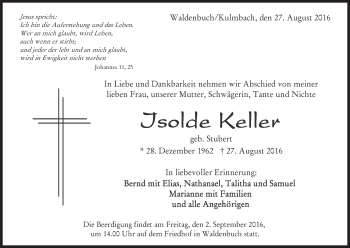 Anzeige von Jsolde  Keller von MGO