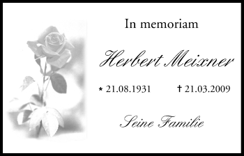 Anzeige von Herbert Meixner von MGO