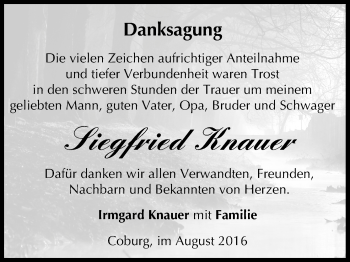 Anzeige von Siegfried Knauer von MGO