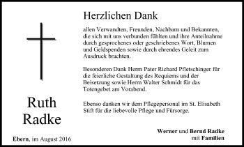 Anzeige von Ruth Radke von MGO