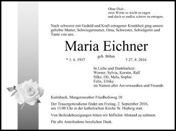 Anzeige von Maria Eichner von MGO