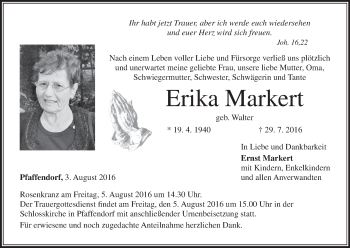 Anzeige von Erika Markert von MGO