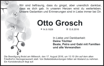 Anzeige von Otto Grosch von MGO