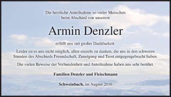 Anzeige von Armin Denzler von MGO