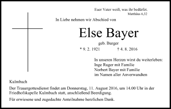 Anzeige von Else Bayer von MGO
