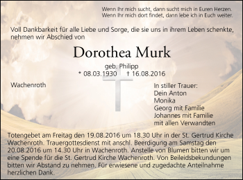 Anzeige von Dorothea Murk von MGO