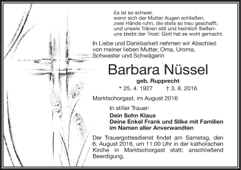 Anzeige von Barbara Nüssel von MGO
