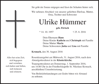 Anzeige von Ulrike Hümmer von MGO