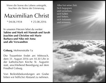 Anzeige von Maximilian Christ von MGO