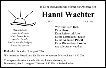 Anzeige von Hanni Wachter von MGO