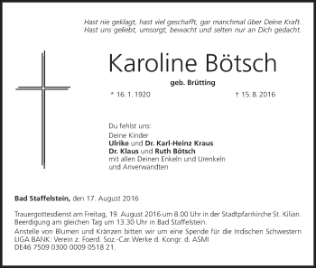 Anzeige von Karoline Bötsch von MGO
