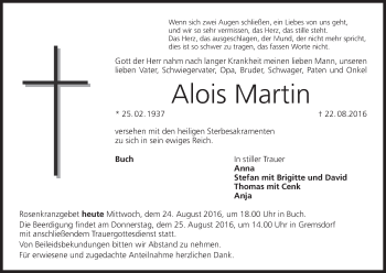 Anzeige von Alois Martin von MGO