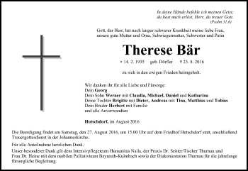 Anzeige von Therese Bär von MGO