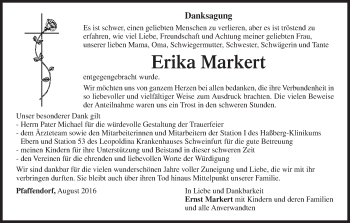 Anzeige von Erika Markert von MGO