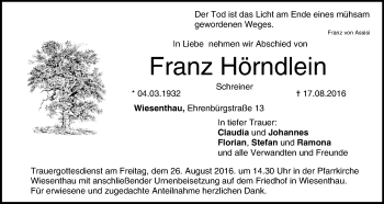 Anzeige von Franz Hörndlein von MGO