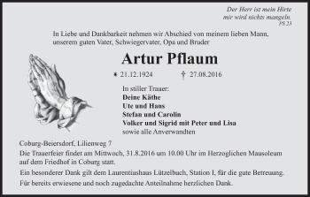 Anzeige von Artur Pflaum von MGO