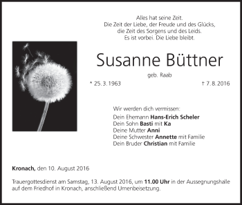 Anzeige von Susanne Büttner von MGO