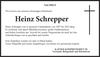 Anzeige von Heinz Schrepper von MGO