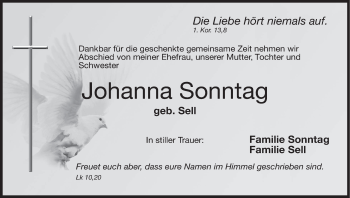 Anzeige von Johanna Sonntag von MGO