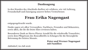 Anzeige von Erika Nagengast von MGO