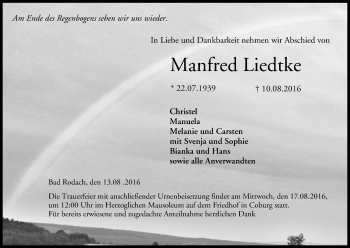 Anzeige von Manfred Liedtke von MGO