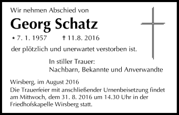 Anzeige von Georg Schatz von MGO