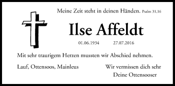 Anzeige von Ilse Affeldt von MGO