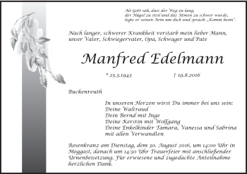 Anzeige von Manfred Edelmann von MGO