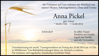 Anzeige von Anna Pickel von MGO